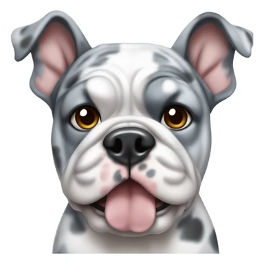 Blue Merle bulldog with bows sticker