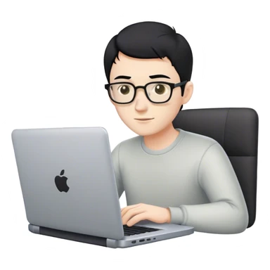 software engineer at laptop male short black hair pale sticker