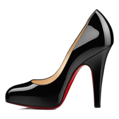 One WEDGE heel LOUBOUTIN black PATENT sticker