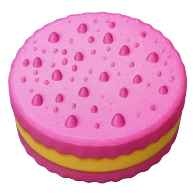wet round pink sponge sticker