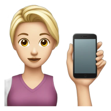 white girl with phone sticker