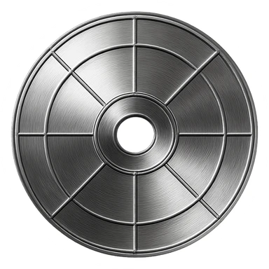 A minimalist CD disc with geometric pattern, glowing effect, blue color. sticker