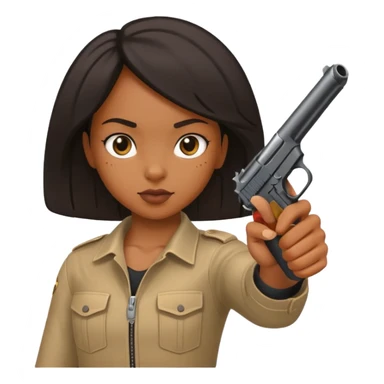 black girl pointing a gun sticker