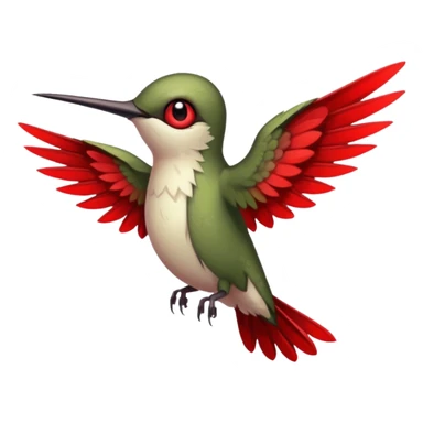 creppy demon like hummingbird with  creppy and very long wings  sticker