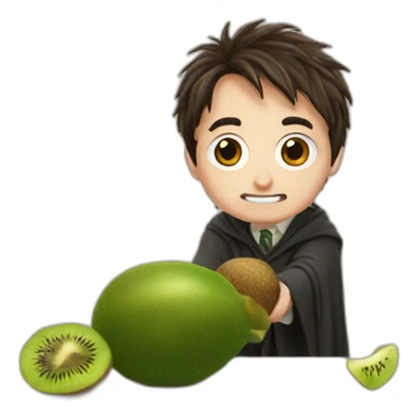 Harry potter qui mange un kiwi sticker