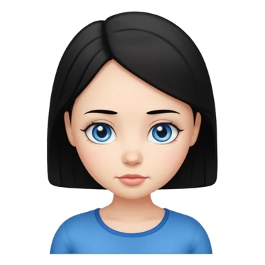 very big head and small body pro[ortion female cartoon sticker