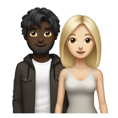 Blonde girl and brunette boy carrying black Shih Tzu sticker