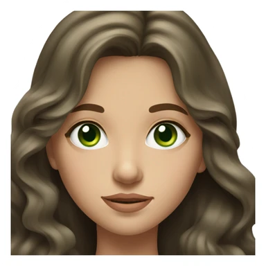 Russian brunette long wavy hair girl green eyes sticker