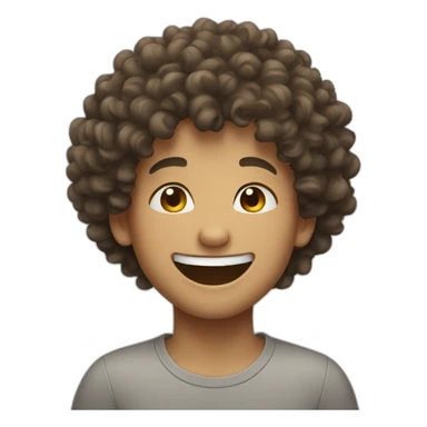 boy curly hair laughing sticker
