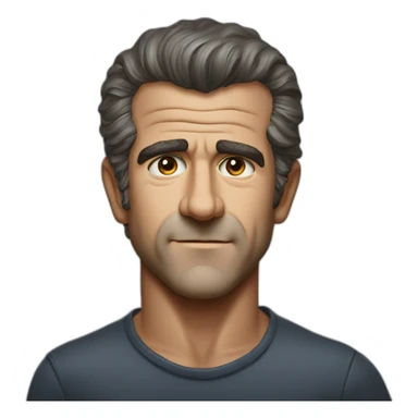 Young Mel Gibson portrait without smile sticker