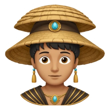 ancient roman conical hat, black, half body sticker