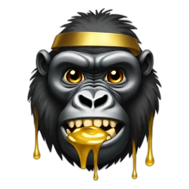 Gorilla wearing Golden drip sticker