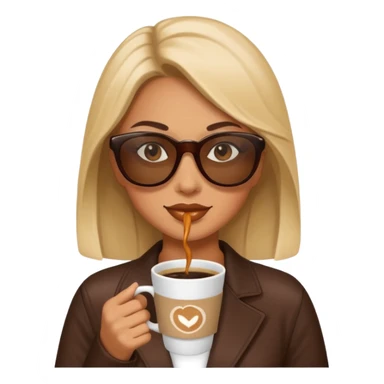 sunglasses woman drink coffee sticker