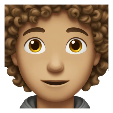 teenage boy curly brown hair and brown eyes sticker