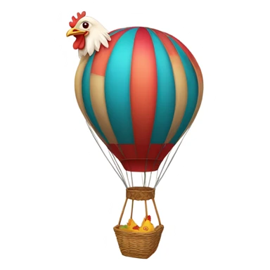 Chicken in hot air balloon sticker