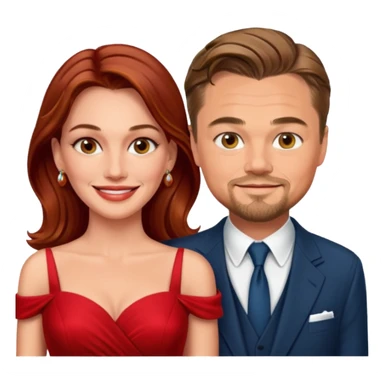 leonardo di caprio and Julia Roberts in a red dress sticker