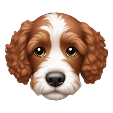 Reddish brown coloured Cockapoo puppy face sticker