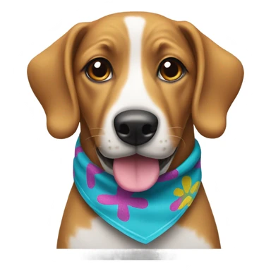 Dog wearing bandana sticker