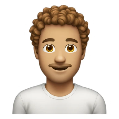 White man with short brown curly hair fade haircut sticker