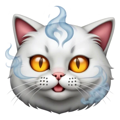 A cat mad with smoke coming out of its nose  sticker
