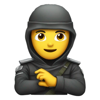 Ninja saluting with an army type salute  sticker