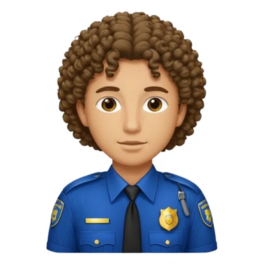 curley hair police sticker