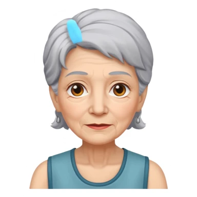 Old Women In Sleeveless, hair sticker