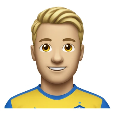 White face man soccer player in yellow shirt and blue shorts and blue socks sticker