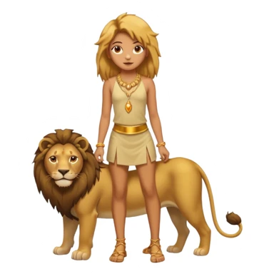 in lion family, only Kid Girl., full body, single tail sticker