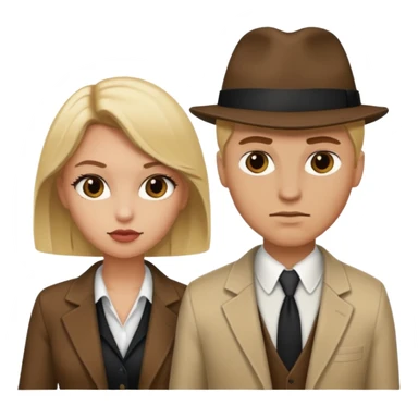 A gangster couple. She’s blond, he has brown hair sticker