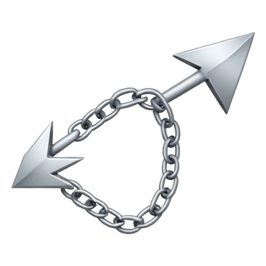 clean iPhone-style emoji combining a chain link and a forward-pointing arrow, dynamic design, link guiding direction or leading to a goal, modern, clear, energetic sticker
