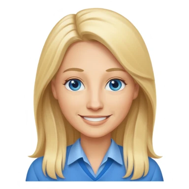 a 40 year old teacher with long blonde hair and blue eyes sticker
