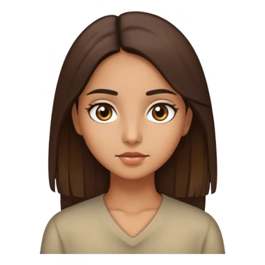 girl with brown eyes, olive complexion, long straight brown hair sticker