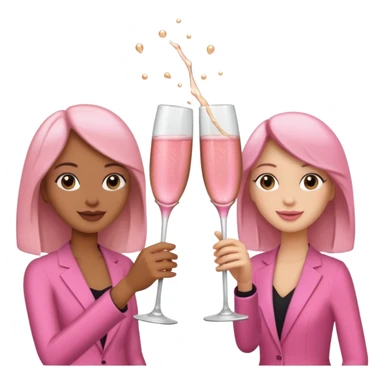 champagne glasses with pink champagne giving cheers two people sticker