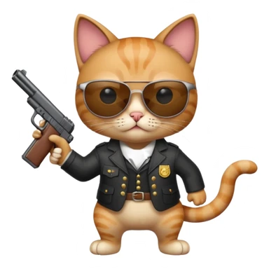 Cat with gun griddying  sticker