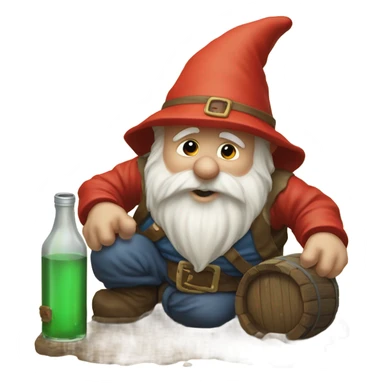 gnome pouring some rum on the ground sticker