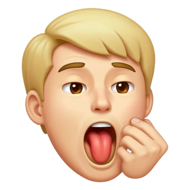 create a yawning man in apple emoji style sticker