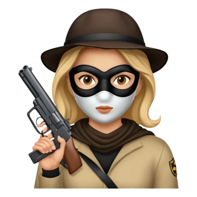 mask wearing woman robber sticker