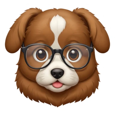 Puppy with glasses sticker
