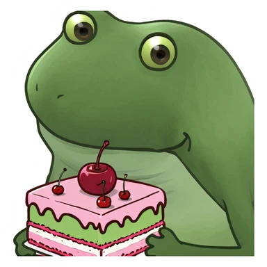 Pink cake with cherries on it sticker