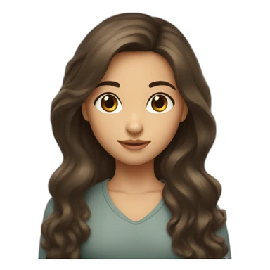 Fille brune au cheuveux longs et les yeux bleux sticker