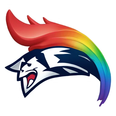New England patriots rainbow logo  sticker