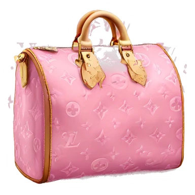 Pink Louis Vuitton bag with Louis Vuitton logo pattern  sticker
