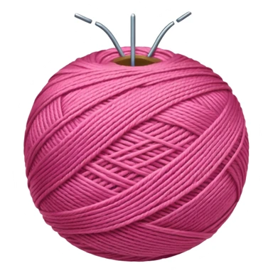 ball of knitting thread pink sticker