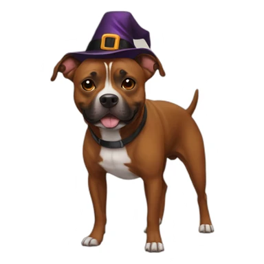 Brown staffy in halloween costume sticker