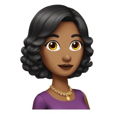 Tanned woman with black hair dressed in 1970s hair, makeup, and attire  sticker