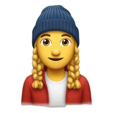 european wearing red bobble beany sticker