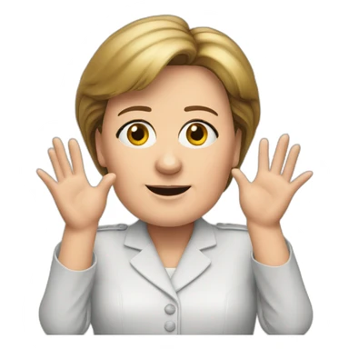 angela merkel with hands sticker