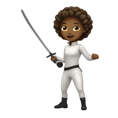 A brown girl fencing  sticker