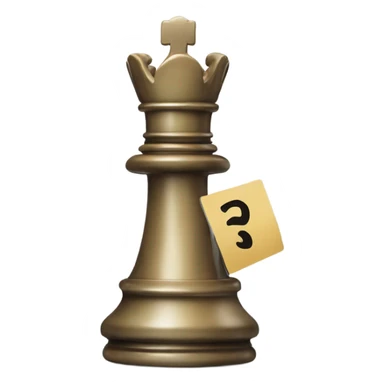 Knight chess piece with a sign “3” sticker